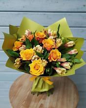 Букет цветов из:  Альстромерии и Розы в Мишкинской