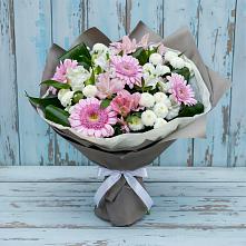 Букет цветов из:  Герберы, Альстромерии и Хризантемы #REPLACE_PRED# Мишкинской