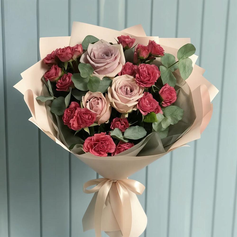 Букет цветов из: Гвоздики и Розы в Мишкинской