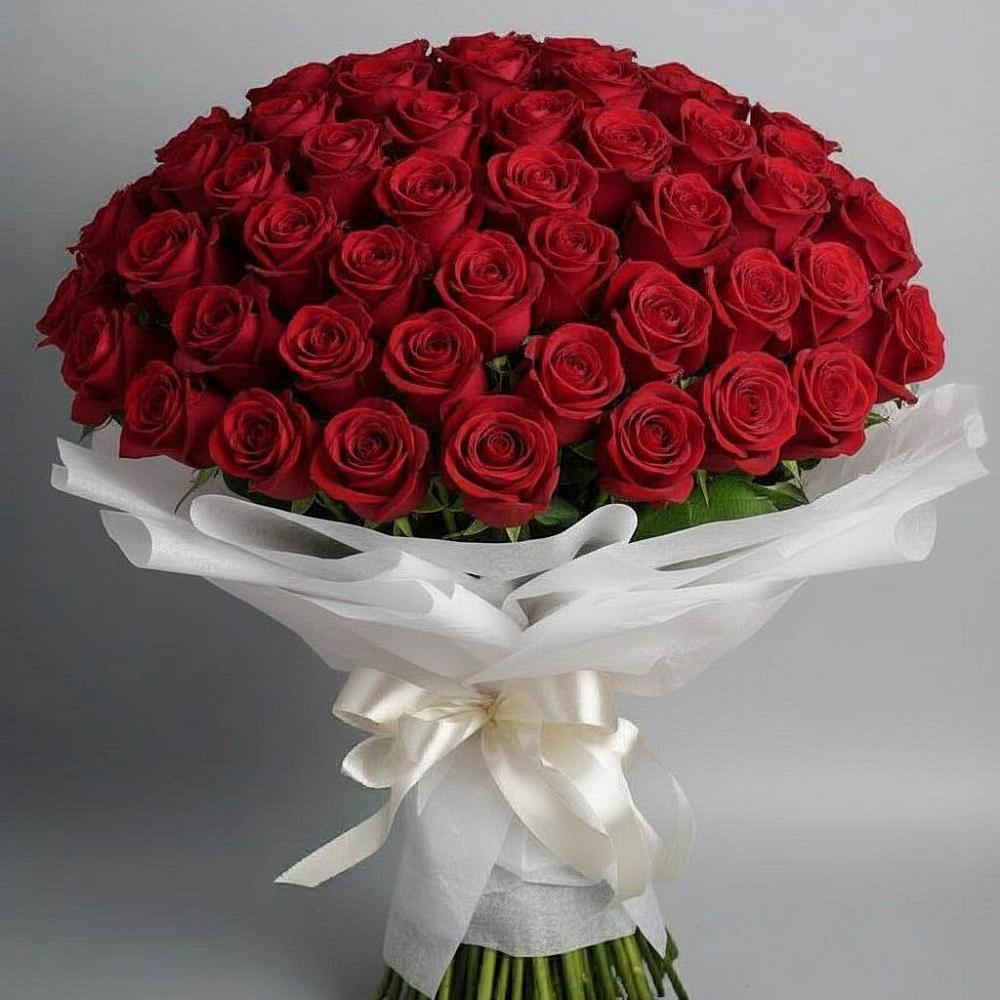 Букет 101 Красная роза Блэк Мэджик в Мишкинской