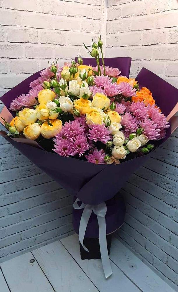 Букет цветов из: Хризантемы и Розы в Мишкинской