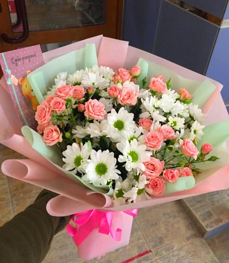 Букет цветов из: Розы и Хризантемы в Мишкинской