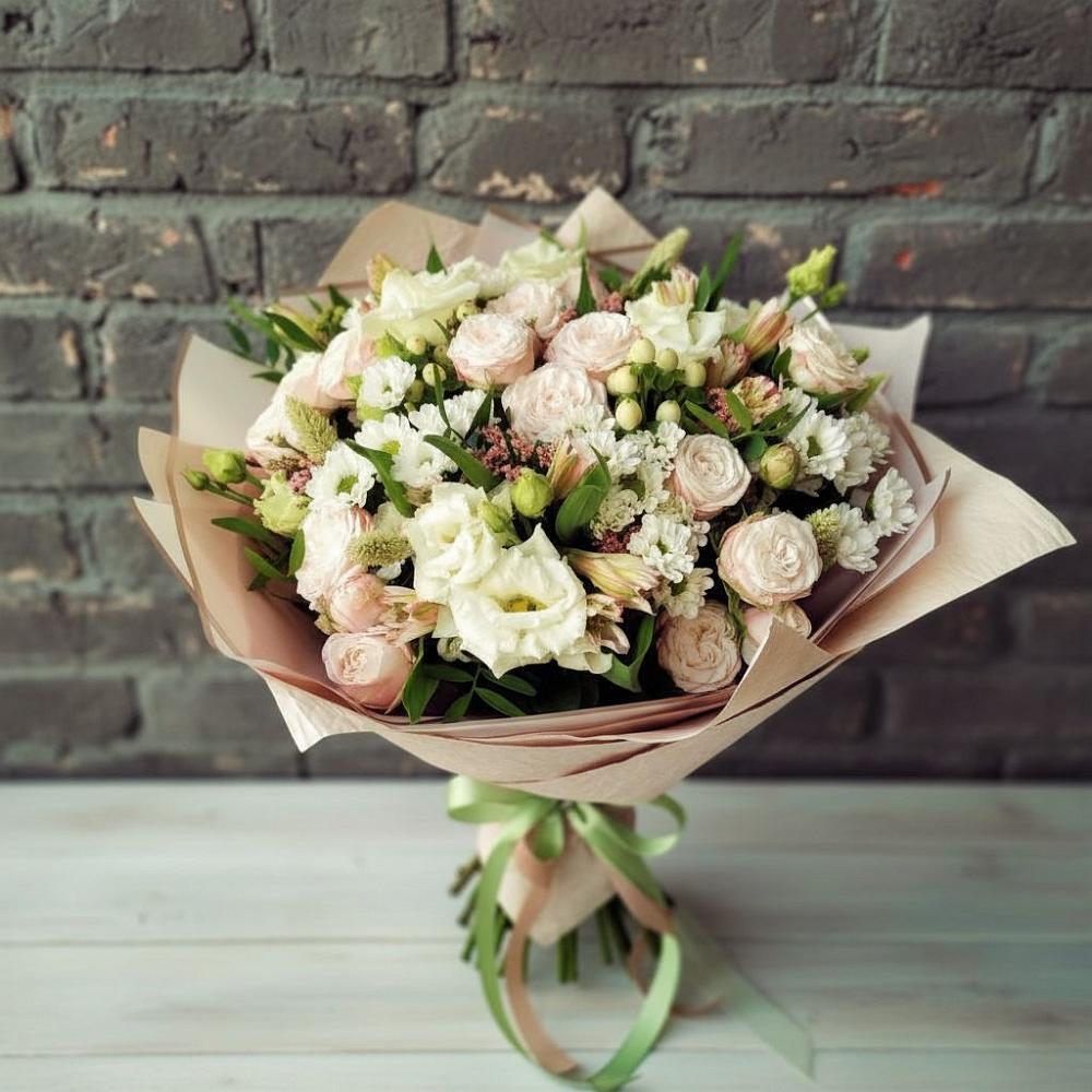 Букет цветов из: Альстромерии, Розы и Хризантемы в Мишкинской