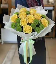 Букет цветов из:  Хризантемы и Розы в Мишкинской