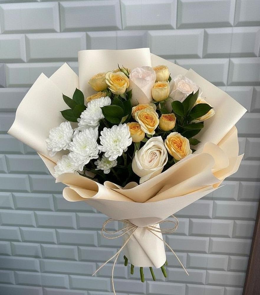 Букет цветов из: Розы и Хризантемы в Мишкинской