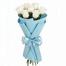 Букет 7 белых роз Проуд в Мишкинской