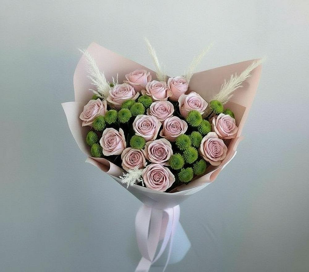 Букет цветов из: Розы и Хризантемы в Мишкинской