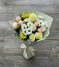 Букет цветов из:  Альстромерии, Розы и Хризантемы в Мишкинской
