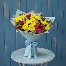 Букет цветов из:  Альстромерии и Хризантемы #REPLACE_PRED# Мишкинской