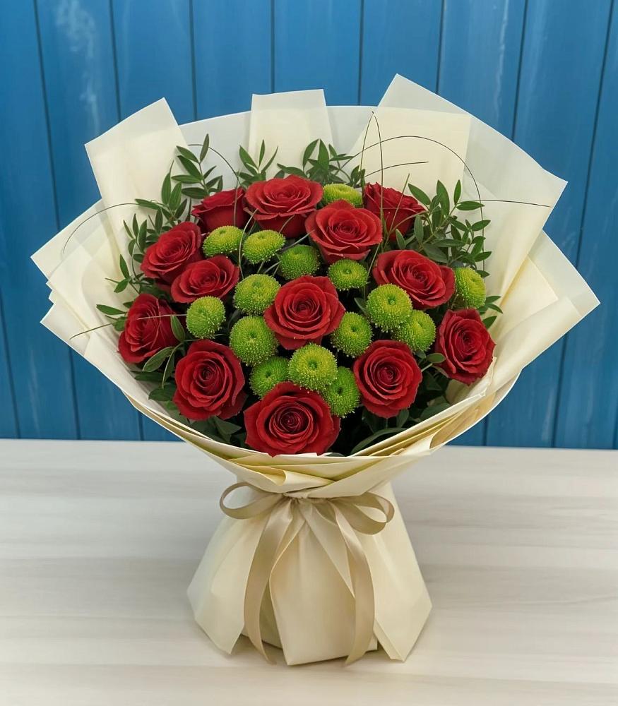 Букет цветов из: Розы и Хризантемы в Мишкинской