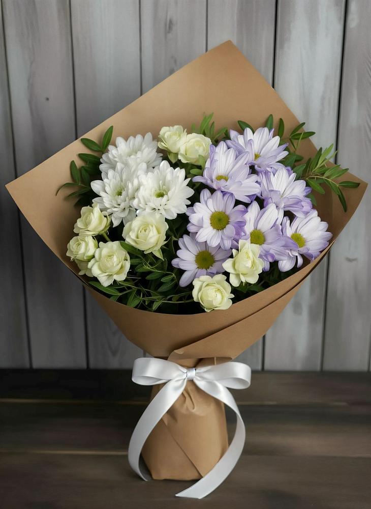 Букет цветов из: Хризантемы и Розы в Мишкинской